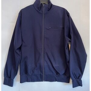 ABL ARWY 91 Jacket Mens XL Navy Blue Mock Neck Full Zip Pockets Casual Active